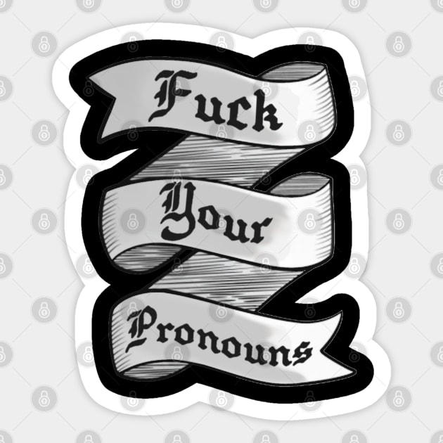 Pronouns banner Sticker by Brony Designs